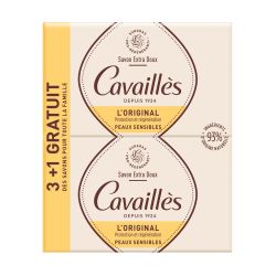 CAVAILLÈS SAVON EXTRA DOUX L'Original 250g - Lot de 3 + 1 Offert