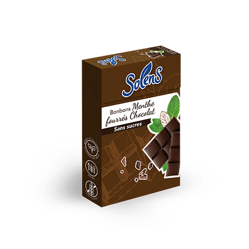 SOLENS BONBONS Menthe Fourré Chocolat Sans Sucre - 50g