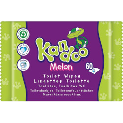KANDOO Lingettes Toilette Enfant Melon - 60 Lingettes