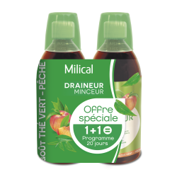 MILICAL DRAINEUR MINCEUR ULTRA Green Tea Peach - Set of 2x500ml
