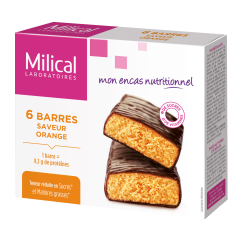 MILICAL BARRE MINCEUR Chocolat Orange - 6 Barres