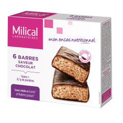 MILICAL BARRE MINCEUR Chocolat - 6 Barres