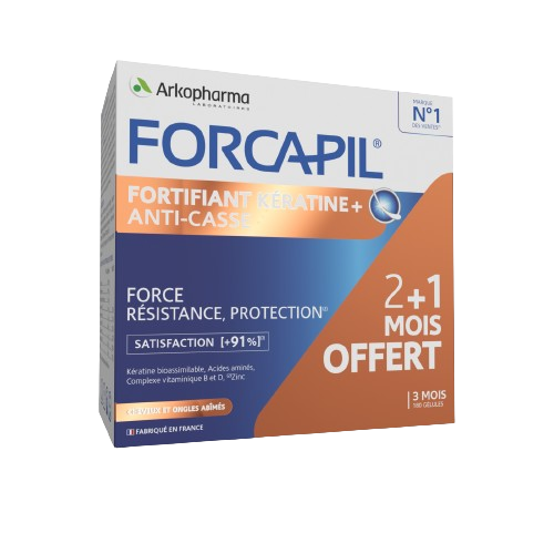 FORCAPIL FORTIFIANT KERATINE Programme 3 mois - 180 Gélules