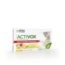 ACTIVOX Maux De Gorge Toux Sèche Citron - 24 comprimés à sucer