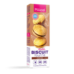 MILICAL BISCUITS Fourrés Saveur Cacao - 4 Sachets de 2 Biscuits
