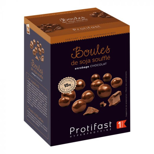 PROTIFAST BOULES DE SOJA SOUFFLÉ Enrobage Chocolat - 195g