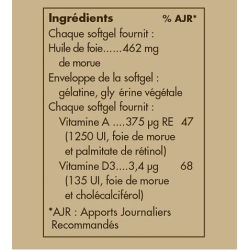 SOLGAR Cod Liver Oil Vitamin A & D - 100 Softgels