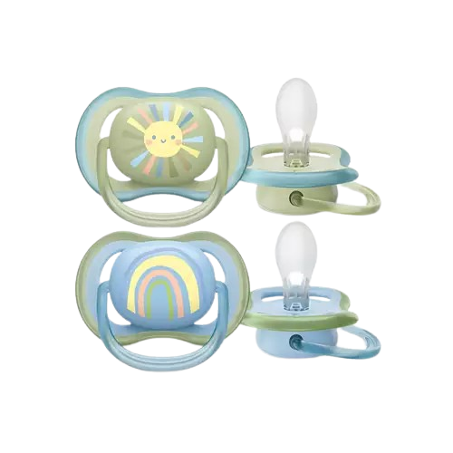 AVENT SUCETTE ULTRA AIR 0-6 Months Blue/Green - 2 Soothers