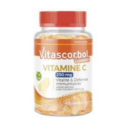 VITASCORBOL GOMMES Vitamine C 250mg Goût Orange - 45 Gummies