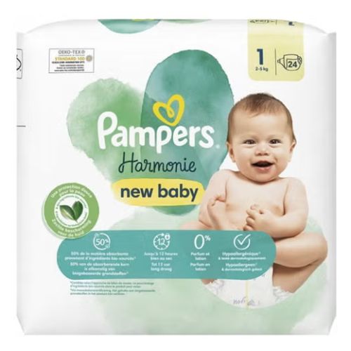 PAMPERS COUCHES HARMONIETaille 1 (2 à 5kg) - 24 Changes