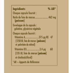 SOLGAR Cod Liver Oil Vitamin A & D - 250 Capsules