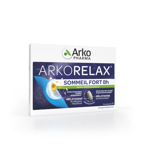 ARKORELAX Sommeil Fort 8H Melatonine Valerian - 15 tablets