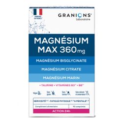 GRANIONS MAGNESIUM MAX 360mg Bixglycinate Citrate et Marin - 90 Comprimés