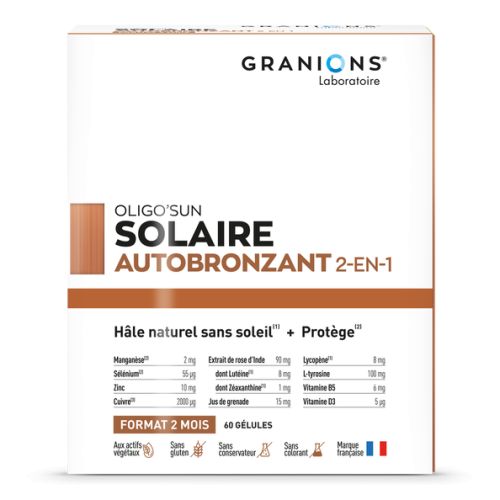 GRANIONS SOLAIRE Autobronzant 2 en 1 - 60 Gélules