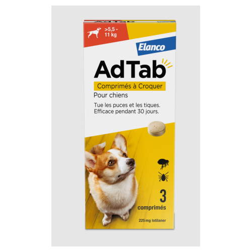 ELANCO ADTAB Chewable Tablets Dogs (5.5-11kg) - 3 Tablets