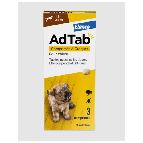 ELANCO ADTAB Chewable Tablets Dogs (1.5-2.5kg) - 3 Tablets