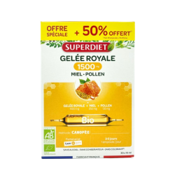 SUPERDIET Gelée Royale BIO - 30 Ampoules de 15ml