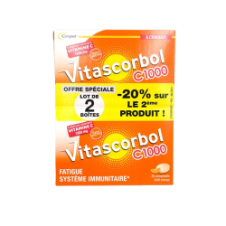 VITASCORBOL C1000 Vitamine C Goût Orange - Lot de 2x20