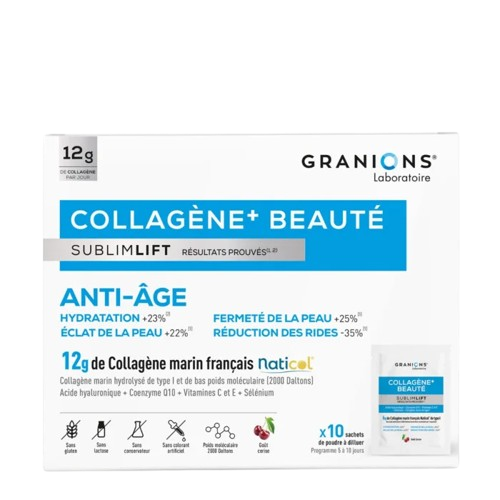 Ampoules Collagène Marin Granions – Avec Acide Hyaluronique, Zinc, Vitamines, Lot De 10
