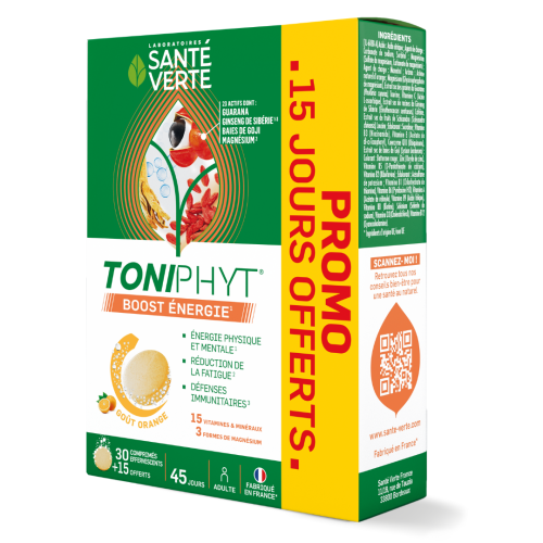 SANTE VERTE TONIPHYT BOOST ENERGIE Goût Orange - 45 Comprimés